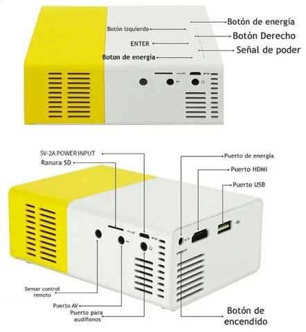 Mini Proyector Amarillo