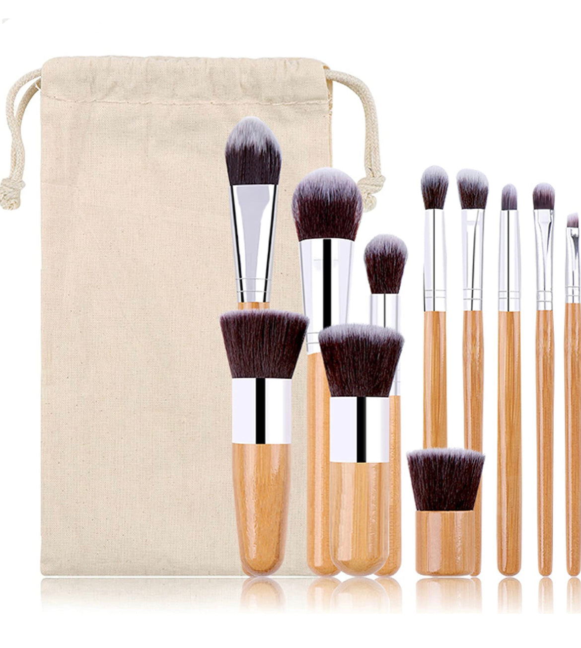 Set De Brochas De Maquillaje De Bambú x11